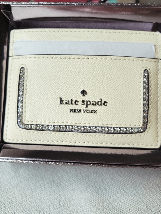 kate spade Accessories - kate spade Madison Cardholder with Crystal Inlay in Meringue Multi